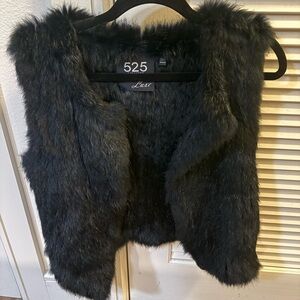 525 America Black Faux Fur Vest